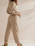 Ladies Solid Color Botton Sweater and Pants Set SKST375 - SWEETKAMA