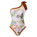 2 PCS Flower Print One Piece Swimwear with Cover Up 2590 - SWEETKAMA