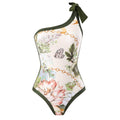 2 PCS Flower Print One Piece Swimwear with Cover Up 2590 - SWEETKAMA