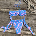 2-Piece Floral Print Bikini Swimsuit Y43 - SWEETKAMA