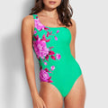 2 Piece Floral Print One Piece Swimwear with Cover Up Y20 - SWEETKAMA