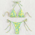 2 Piece Flower Print Bikini Swimsuit 2682 - SWEETKAMA