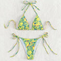 2 Piece Flower Print Bikini Swimsuit 2682 - SWEETKAMA