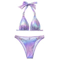 2 Piece Iridescent Violet Bikini Swimsuit S050 - SWEETKAMA