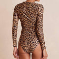 2 Piece Leopard Print Long Sleeves Rash Guard FKSW2301J - SWEETKAMA