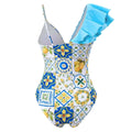 2 Piece Mix Pattern Print One Piece Swimwear with Cover Up Y16 - SWEETKAMA