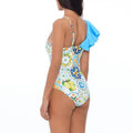 2 Piece Mix Pattern Print One Piece Swimwear with Cover Up Y16 - SWEETKAMA