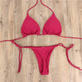 2-Piece Solid Color Bikini Swimsuit 1295 - SWEETKAMA