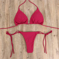 2-Piece Solid Color Bikini Swimsuit 1295 - SWEETKAMA