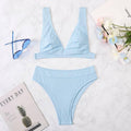 2-Piece Solid Color Bikini Swimsuit QJYY01 - SWEETKAMA