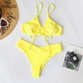 2 Piece Solid Color with Ring Bikini Swimsuit B23017 - SWEETKAMA