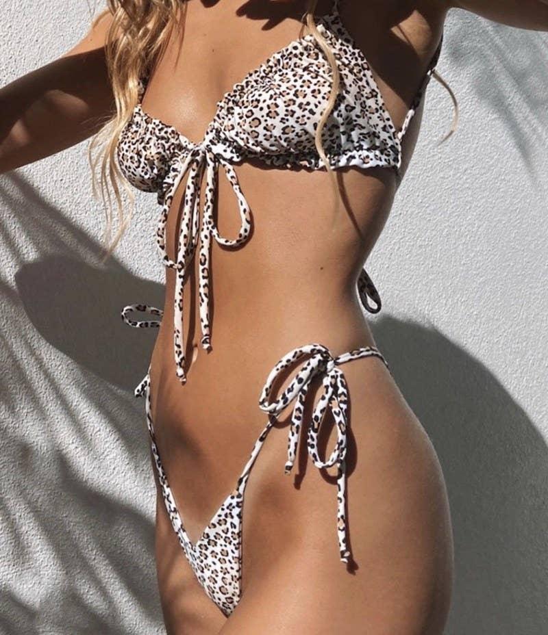 2-Piece String Tie Bikini Swimsuit 1118 - SWEETKAMA