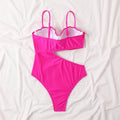 2 Shoulder Solid Color One Piece Swimwear 22133 - SWEETKAMA