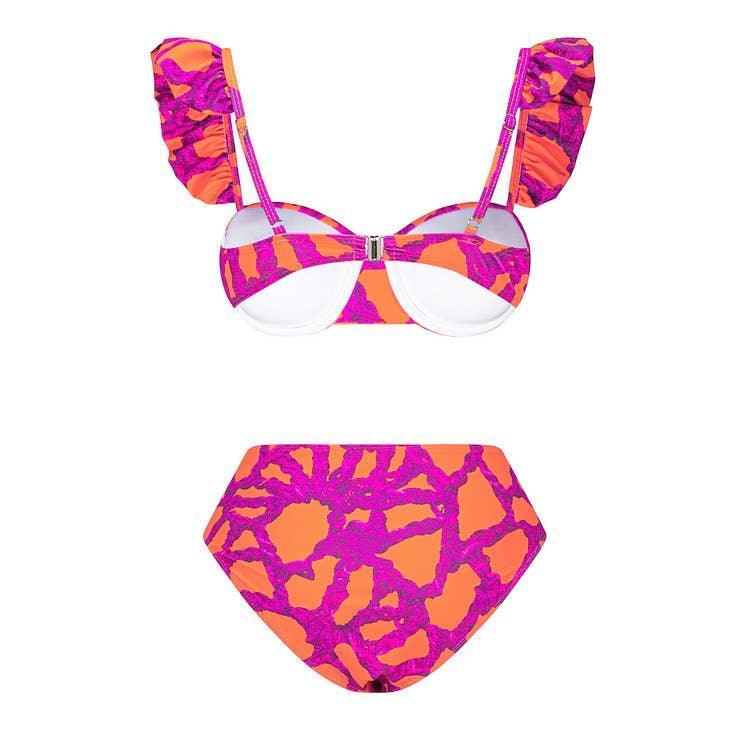 3-Piece Floral Print Bikini Swimsuits with Cover Up 2303 - SWEETKAMA