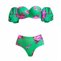 3-Piece Floral Print Bikini Swimsuits with Cover Up 2313 - SWEETKAMA