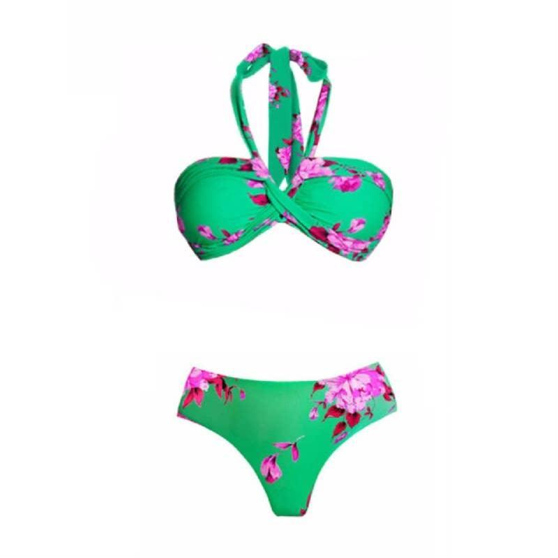 3-Piece Floral Print Bikini Swimsuits with Cover Up 2313 - SWEETKAMA