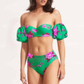 3-Piece Floral Print Bikini Swimsuits with Cover Up 2313 - SWEETKAMA