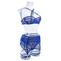 3PCS Bandage Sexy Lingerie Set with Garter Belt F09231# - SWEETKAMA