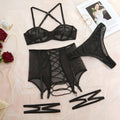 3PCS Bandage Sexy Lingerie Set with Garter Belt F09231# - SWEETKAMA