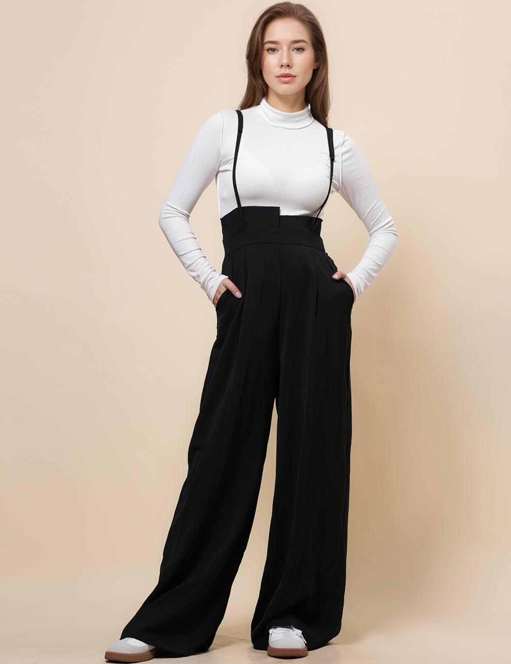 Ladies String Shoulder Overall Wide Leg Jumpsuits SKJ4953