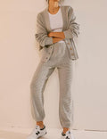 Ladies Solid Color Botton Sweater and Pants Set SKST375 - SWEETKAMA