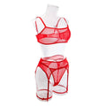 4PCS Sexy Lingerie Set with Garter Belt 0439 - SWEETKAMA