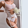 4PCS Sexy Lingerie Set with Garter Belt 0439 - SWEETKAMA