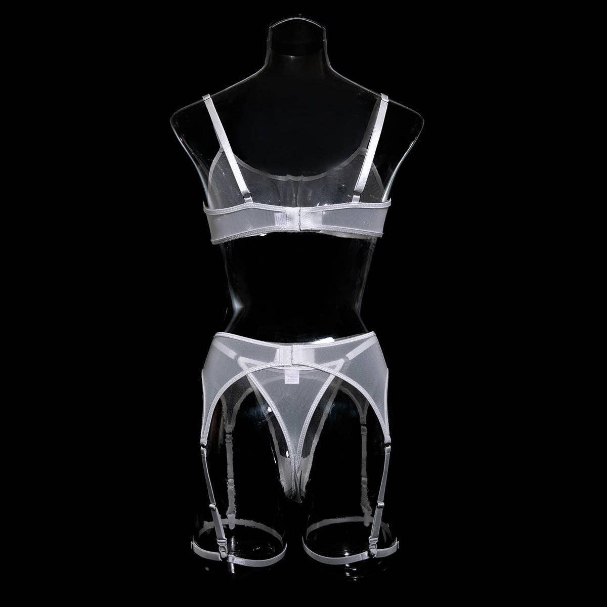 4PCS Sexy Lingerie Set with Garter Belt 0439 - SWEETKAMA