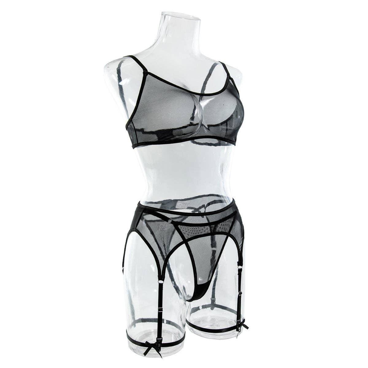 4PCS Sexy Lingerie Set with Garter Belt 0439 - SWEETKAMA