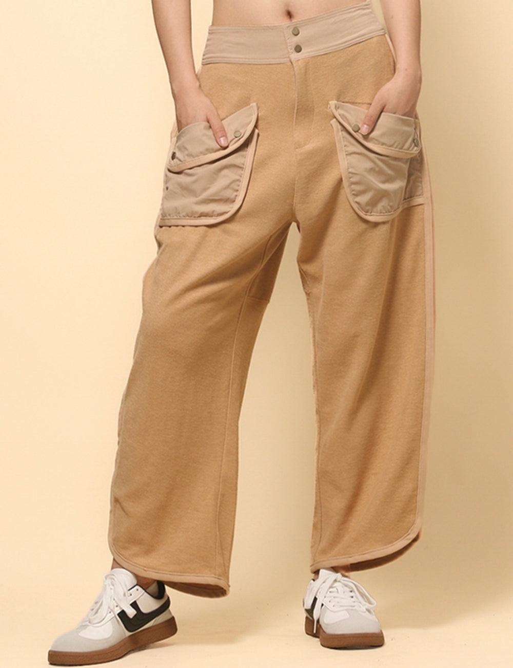 Ladies Solid Color Casual Pockets Pants SKP513