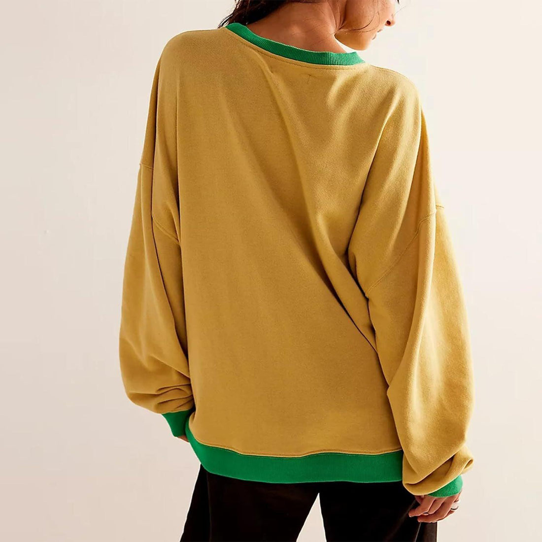 Ladies Crew Neck Color Block Sweatshirt 8382