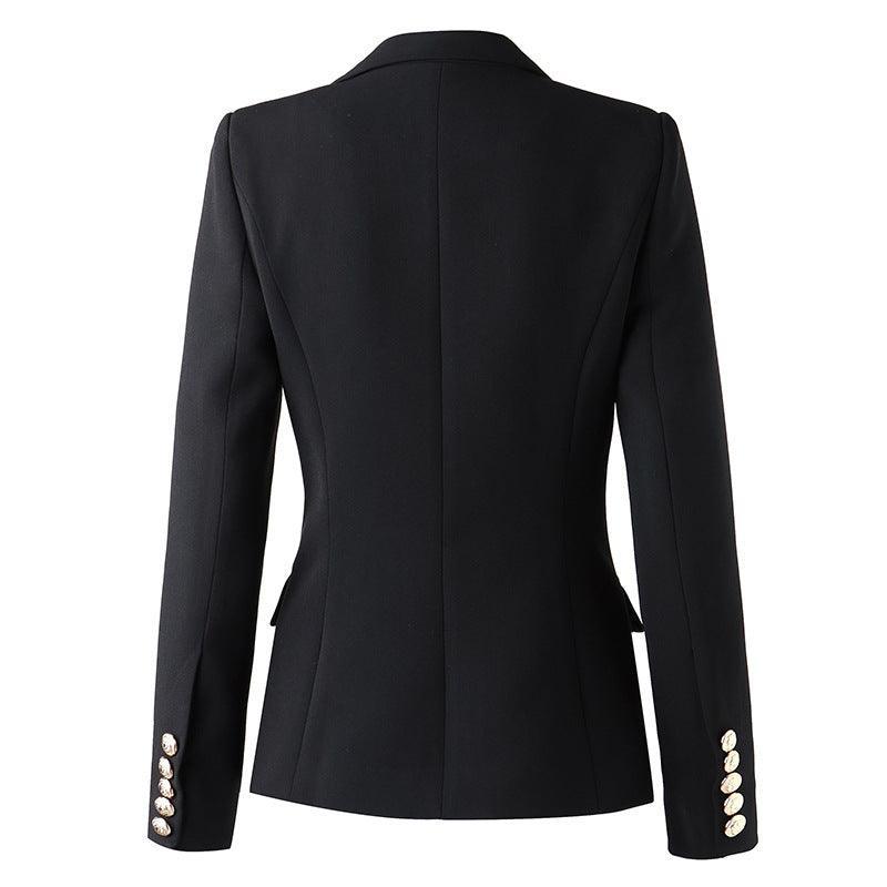 Ladies Solid Color Double Breasted Blazer 52704