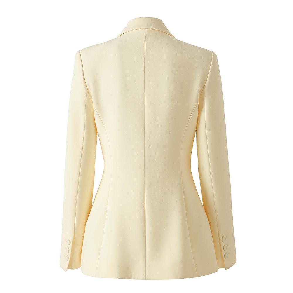 Ladies Solid Color Double Breasted Blazer 2807