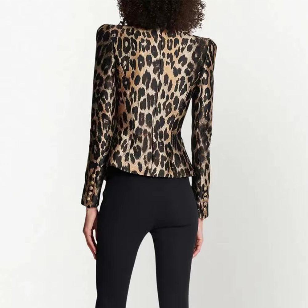 Laddies Leopard Jacquard Long Sleeves Blazer 21702