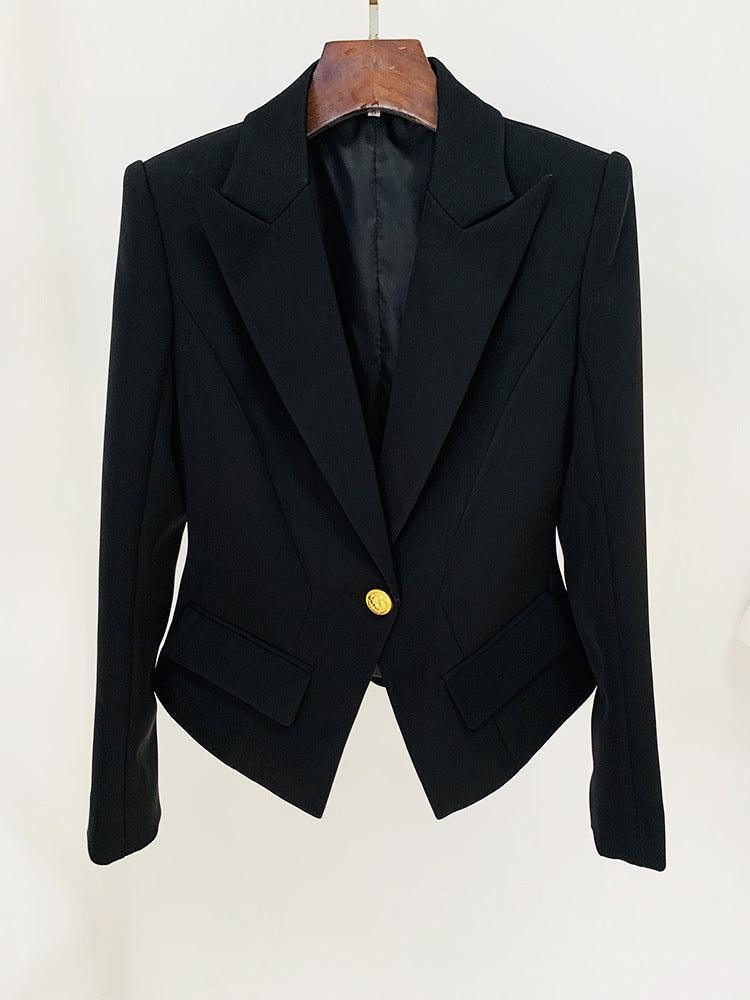 Ladies Solid Color Lapel Neck Blazer Coat L103