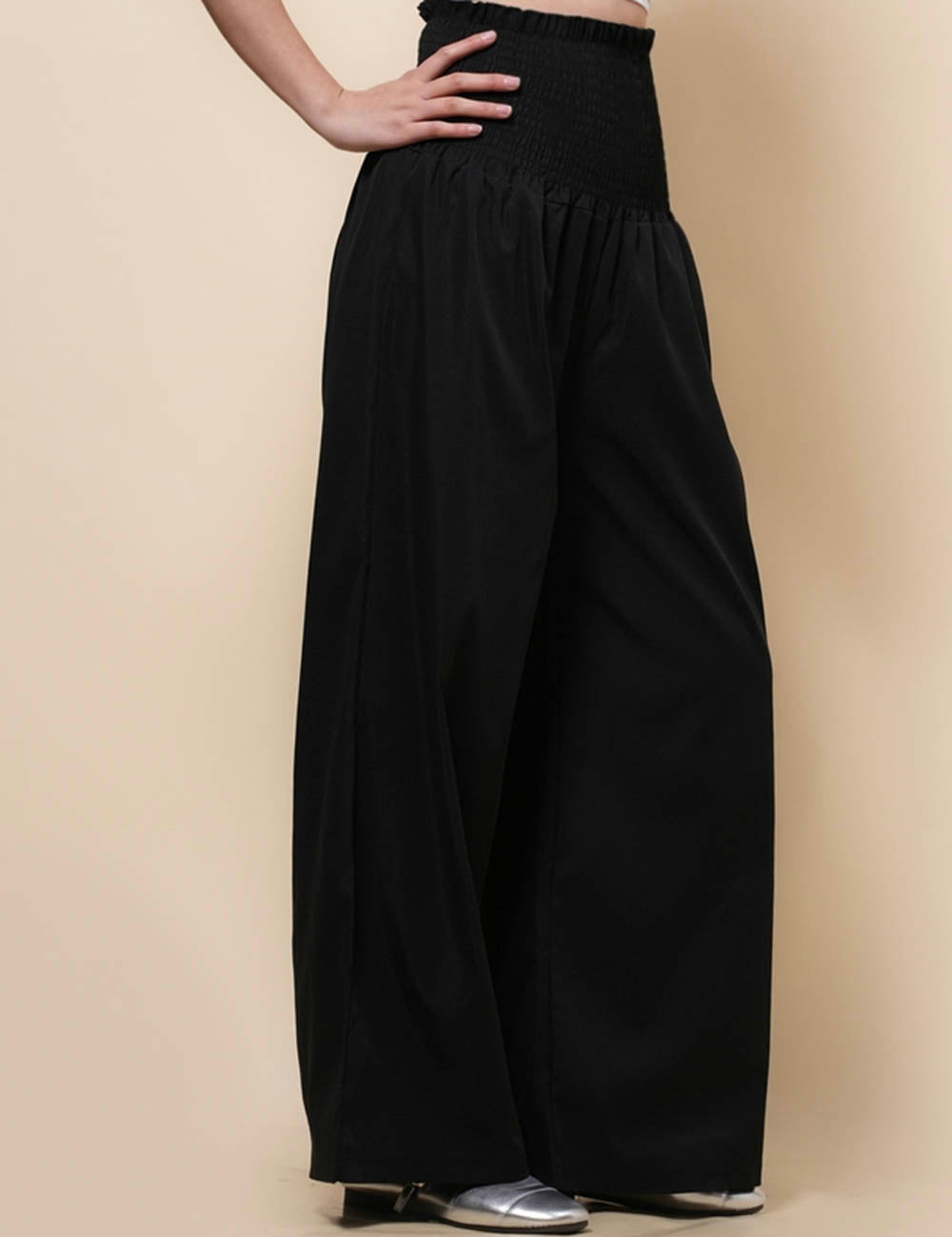 Ladies Elastic Waist Wide Leg Everyday Pants SKP41139