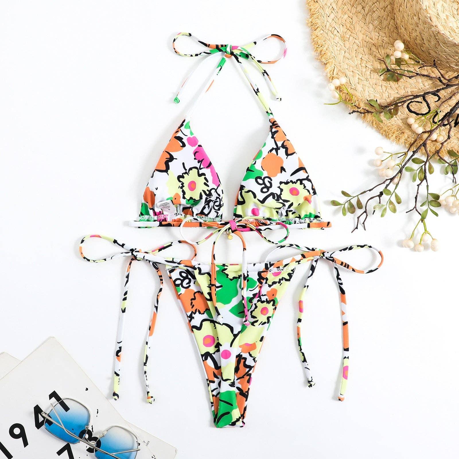 Animal Print String Tie 2PCS Bikini Set Y57 - SWEETKAMA