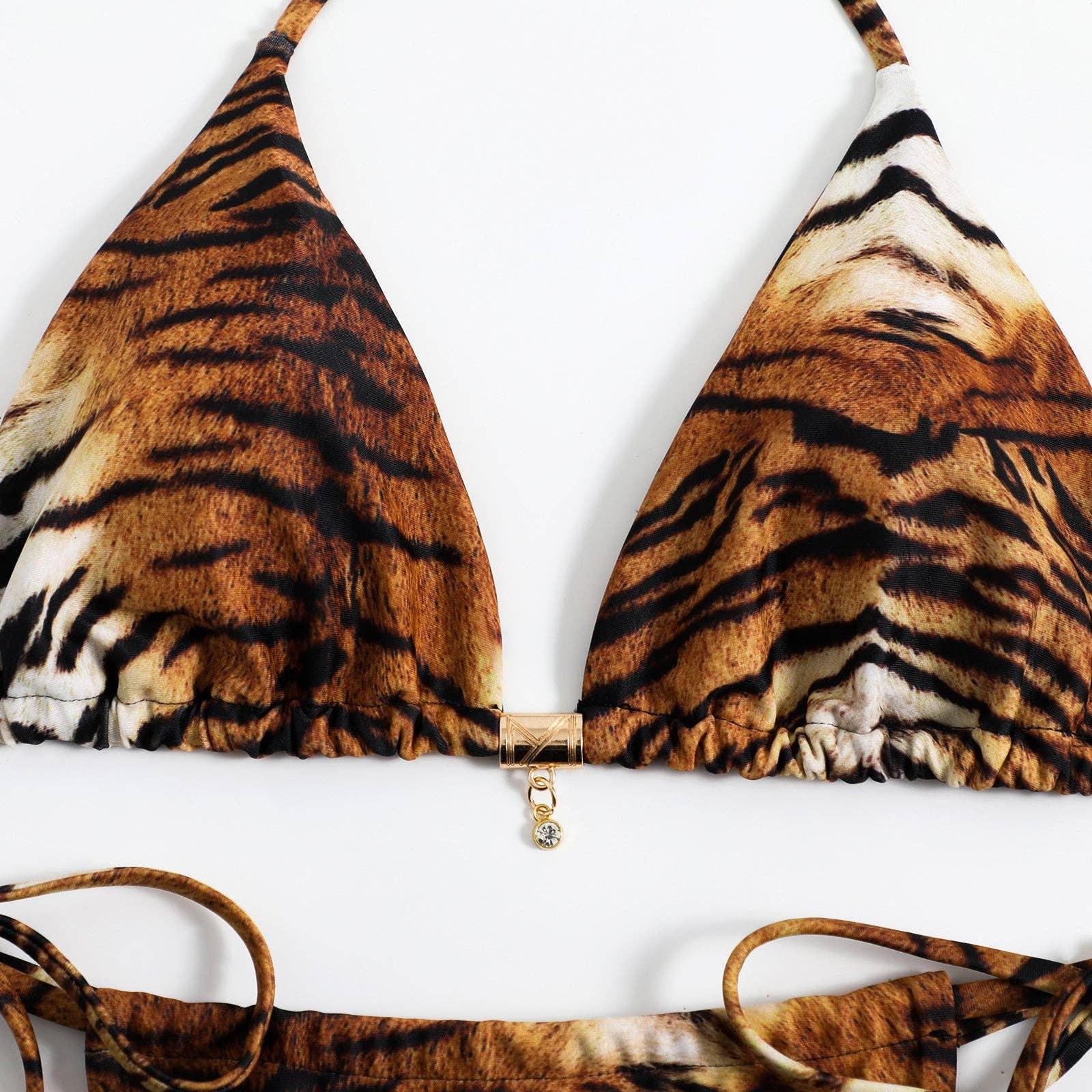 Animal Print String Tie 2PCS Bikini Set Y57 - SWEETKAMA