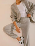 Ladies Solid Color Botton Sweater and Pants Set SKST375 - SWEETKAMA