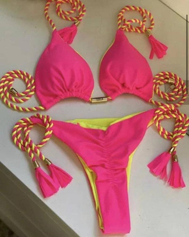 Backless Two-Piece Based Bikini Set GY02 - SWEETKAMA