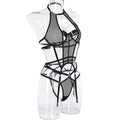 Bandage Halter Sexy Lingerie Set with Garter Belt H0016 - SWEETKAMA