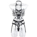 Bandage Halter Sexy Lingerie Set with Garter Belt H0016 - SWEETKAMA