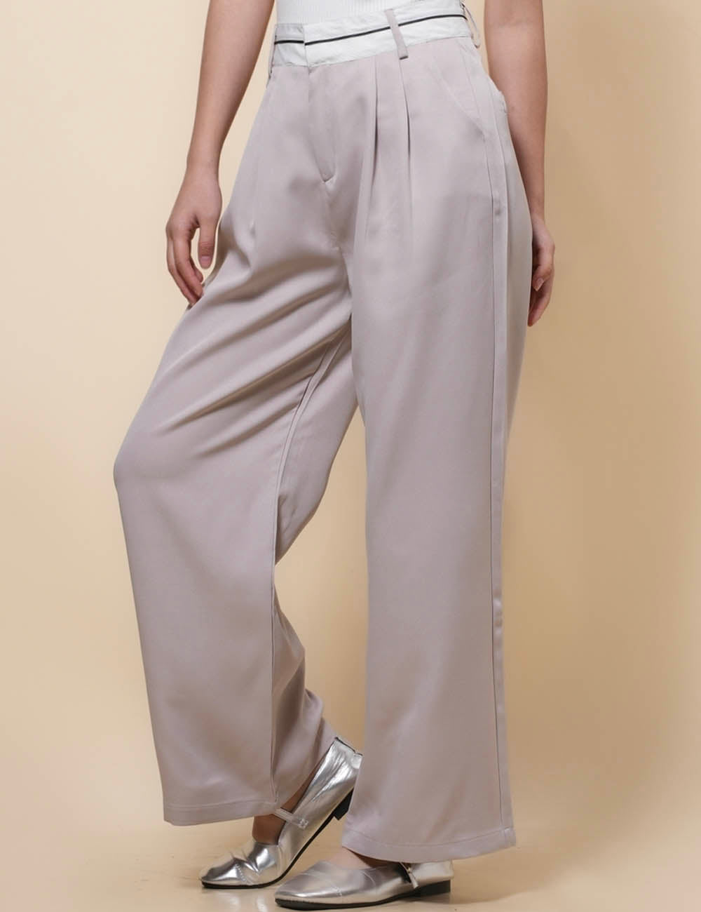 Ladies Color Block Wide Leg Daily Pants SKP41204