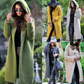 Button Hooded Solid Color Sweater Coat Cardigan NG5135 - SWEETKAMA