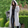 Button Hooded Solid Color Sweater Coat Cardigan NG5135 - SWEETKAMA