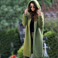 Button Hooded Solid Color Sweater Coat Cardigan NG5135 - SWEETKAMA