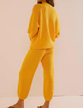 Ladies Solid Color Botton Sweater and Pants Set SKST375 - SWEETKAMA