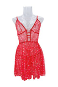 Cherry Print Sleeveless Short Sleep Chemise HF-4096 - SWEETKAMA