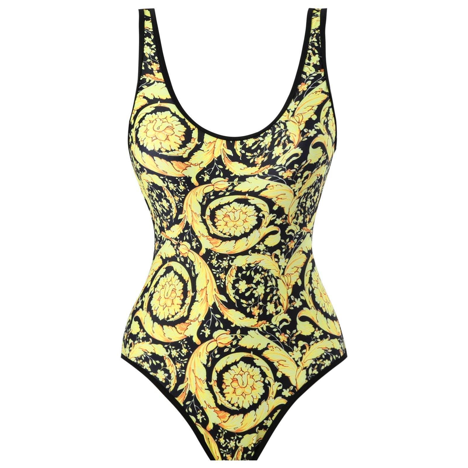 Classic Floral Print One Piece Swimwear with Cover Y114 - SWEETKAMA