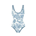 Classic Floral Print One Piece Swimwear with Cover Y114 - SWEETKAMA